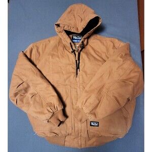 Walls Workwear Mens XL Canvas Insulated Sherpa Lined Jacket Hooded Full Zip Coat